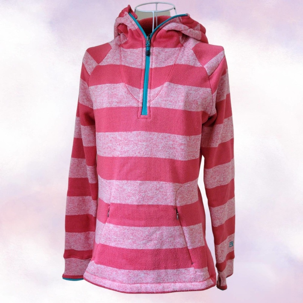 Avalanche Pink Striped Athletic Hoodie Size Medium